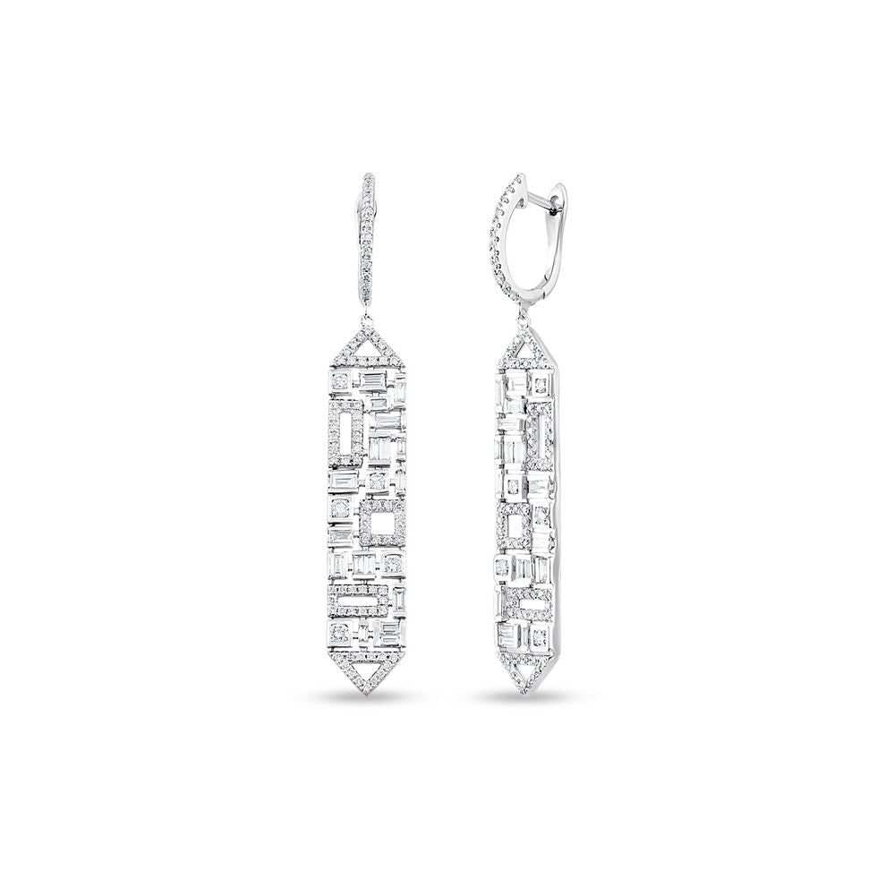 1.32 Carat Diamond Baguette Earrings