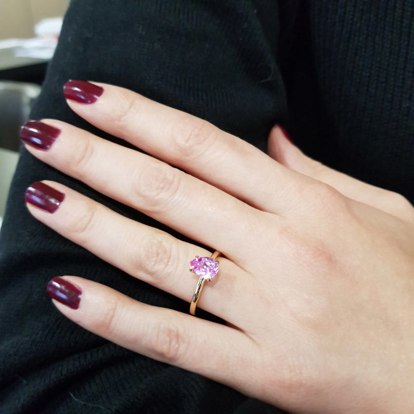 1.34 Carat Pink Topaz Ring