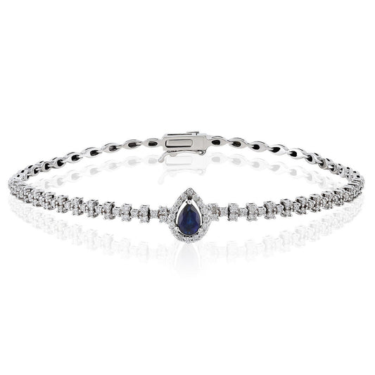 1.37 Carat Diamond Sapphire Bracelet