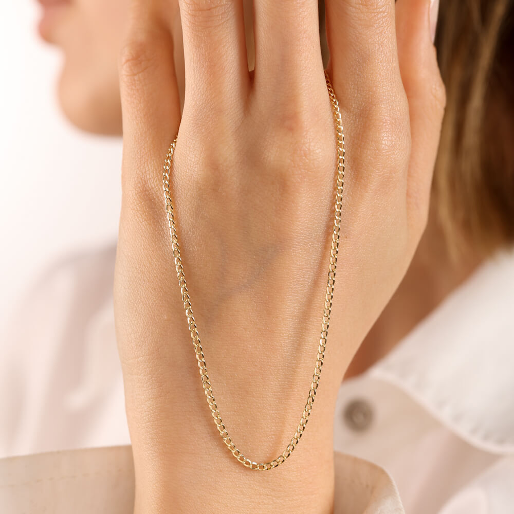 14K Solid Gold 45 cm Gourmet Chain 2.0 mm