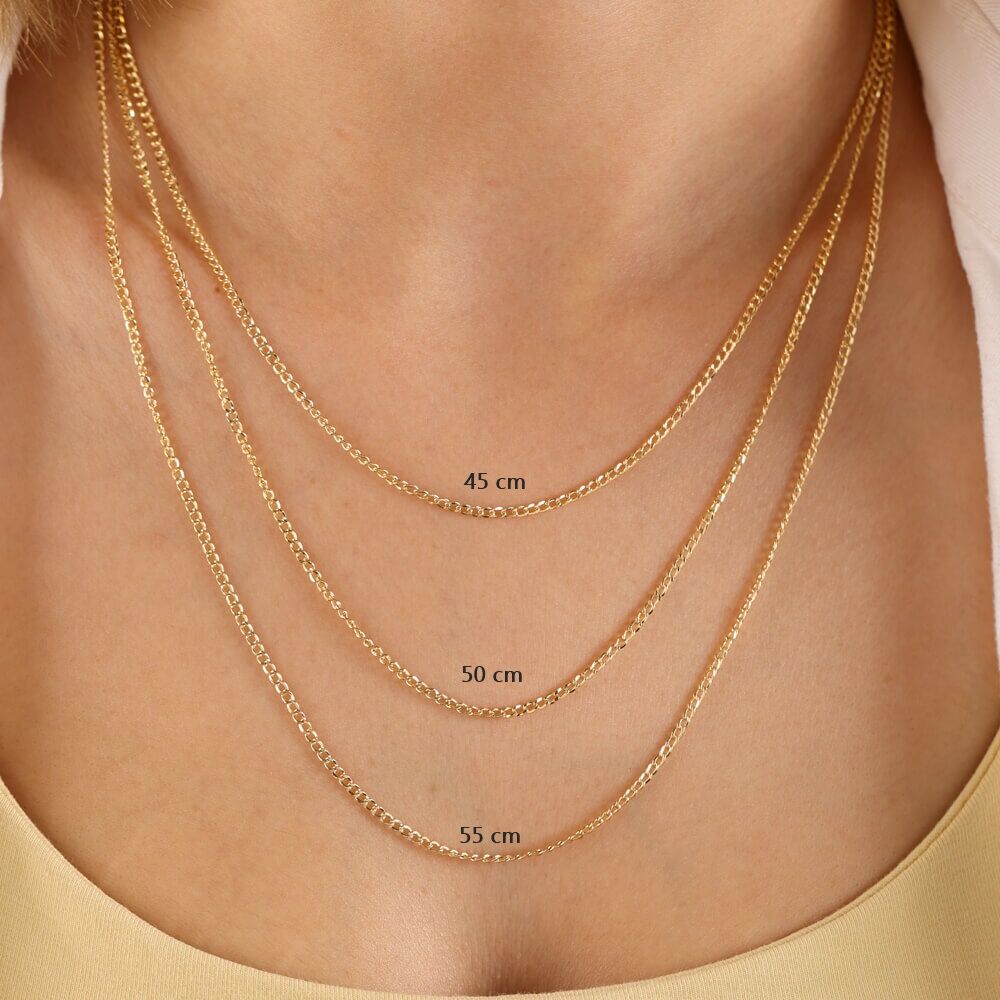 14K Solid Gold 45 cm Gourmet Chain 2.0 mm