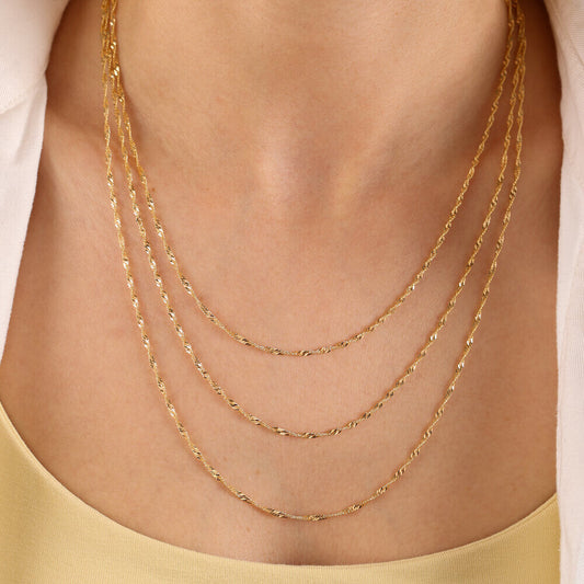 14K Solid Gold Singapore Chain 2.0 mm