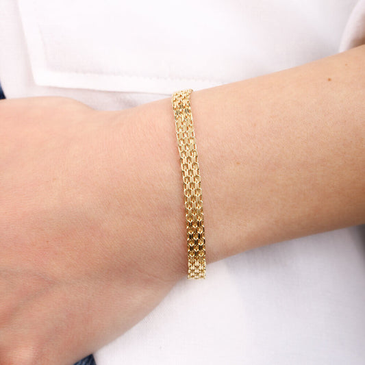 14K Solid Gold Bismark Bracelet 5 mm