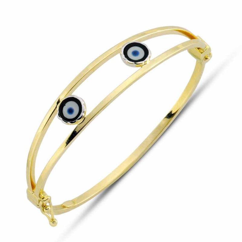 14K Solid Gold Kids Bracelet Evil Eye