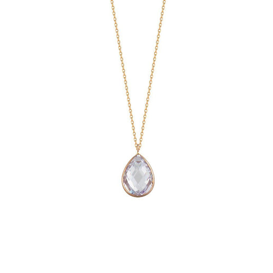 14K Solid Gold Drop Necklace Ocean