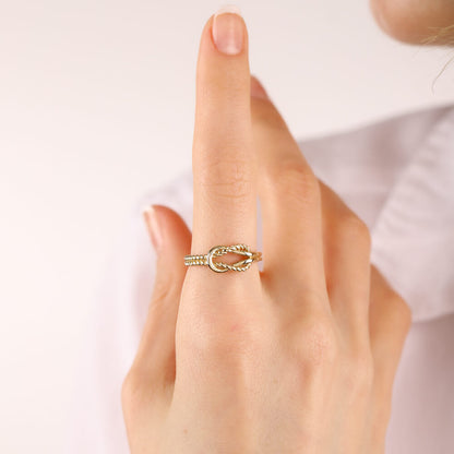 14K Solid Gold Knot Ring