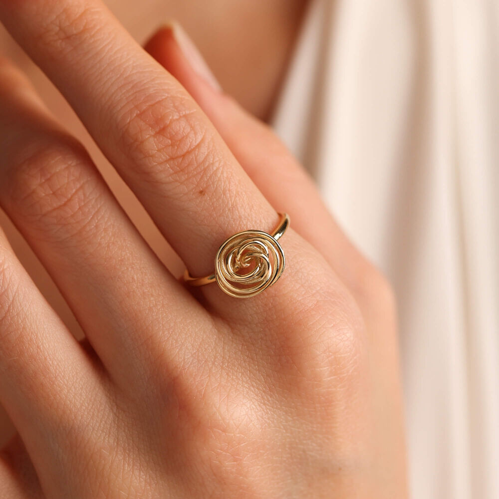 14K Solid Gold Rose Ring