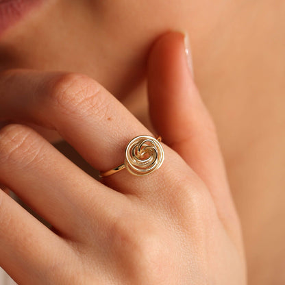 14K Solid Gold Rose Ring