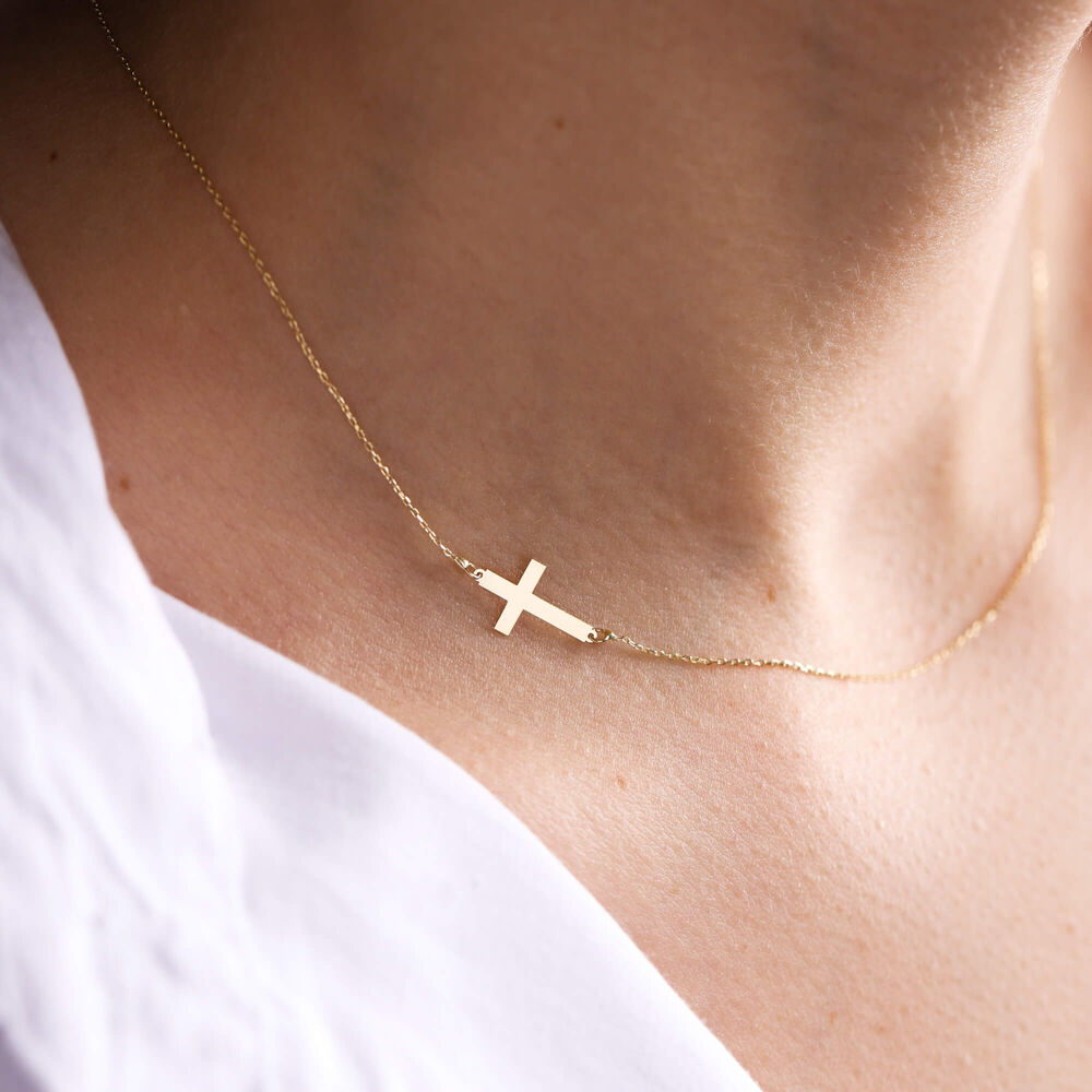 14K Solid Gold Cross / Crucifix Necklace