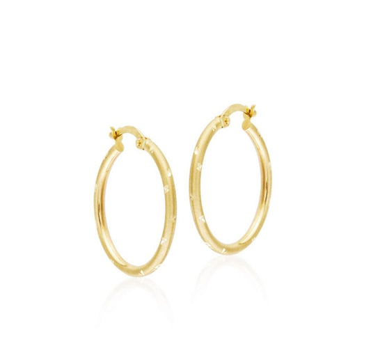 14K Solid Gold Hoop Earrings 2,5 cm