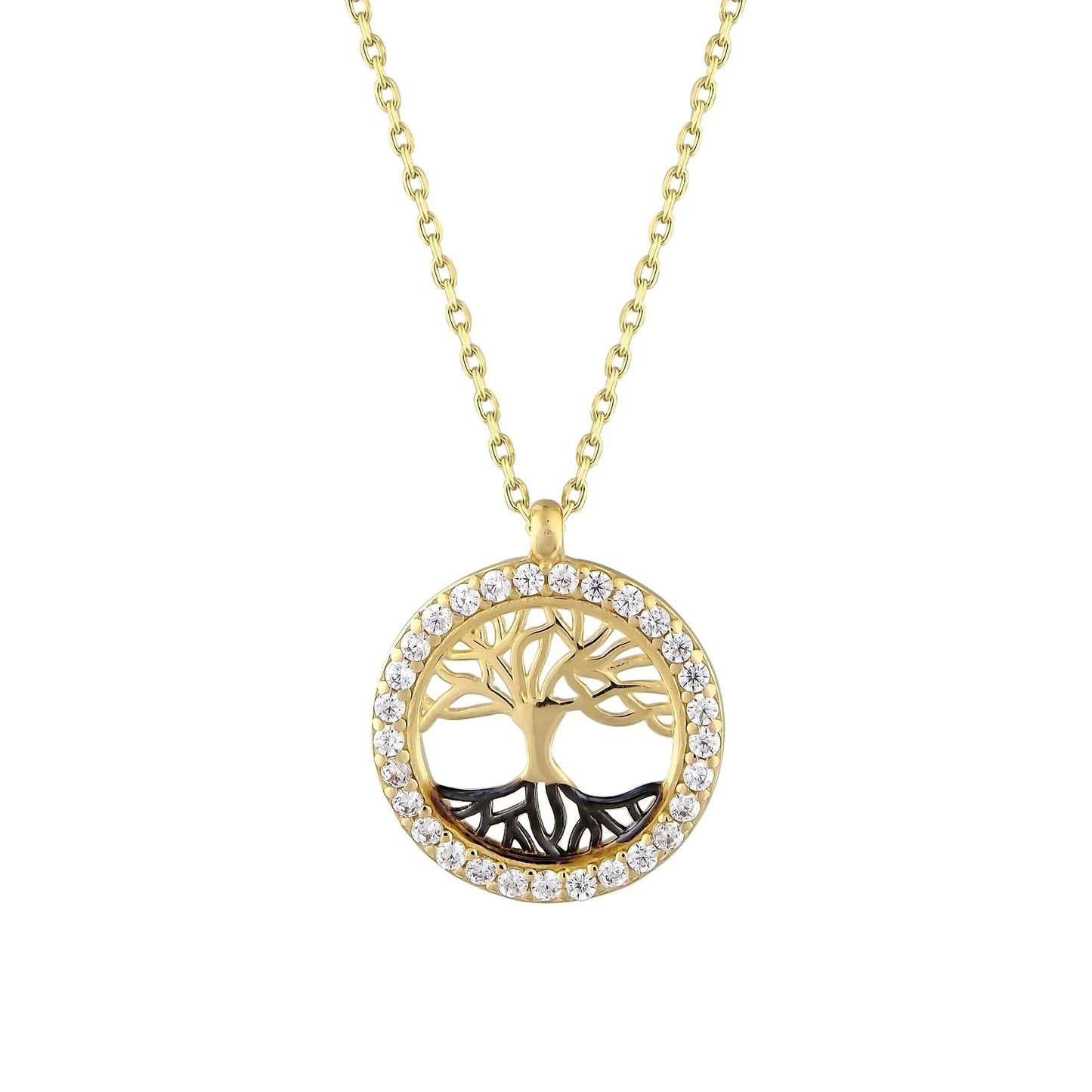 14K Solid Gold Tree of Life Necklace