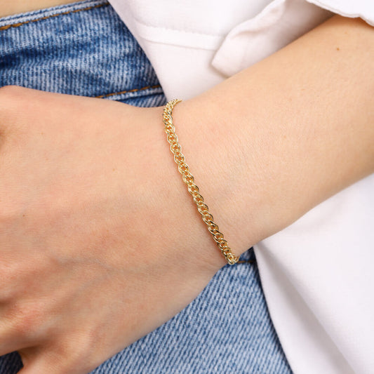 14K Solid Gold Nonna Bracelet 3 mm