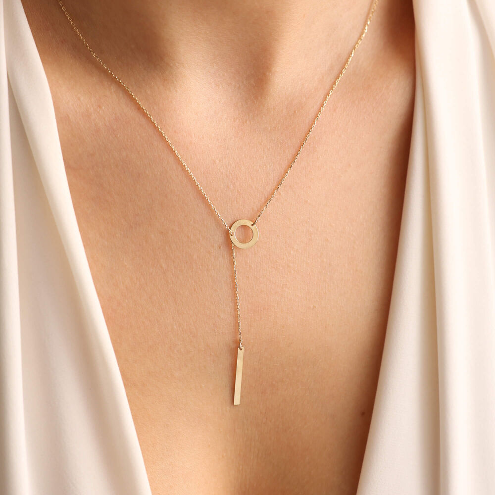 14K Solid Gold You & Me Necklace