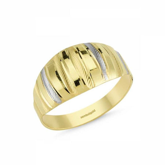 14K Solid Gold Dainty Design Ring