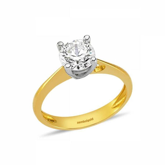 14K Solid Gold Solitaire Ring 1,00 Carat