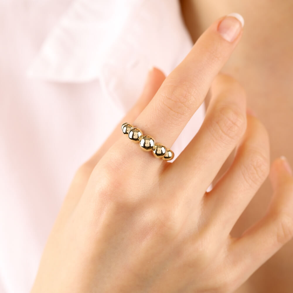 14K Solid Gold Ball Ring