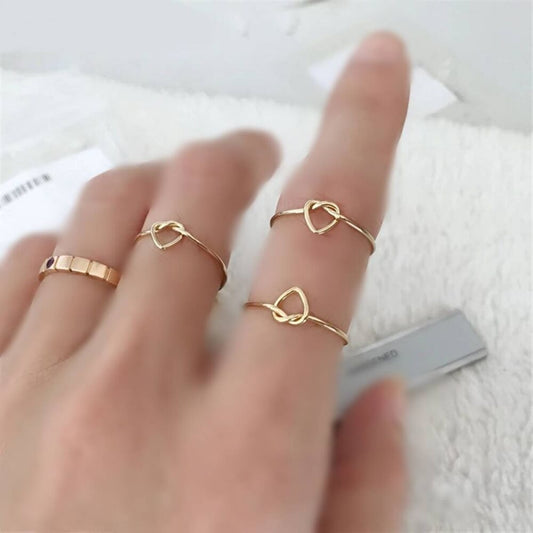14K Knot Solid Gold Heart Ring