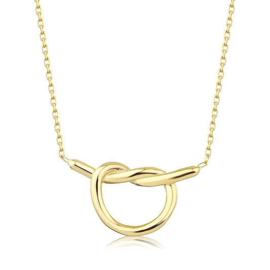 14K Knot Yellow Solid Gold Necklace