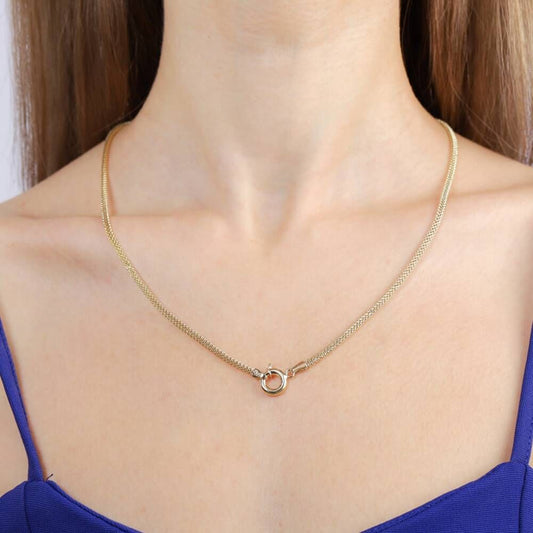 14K Cage Solid Gold Chain 50 Cm