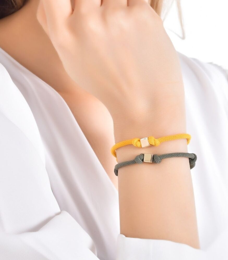 14K Cube Solid Gold Bracelet Men & Women