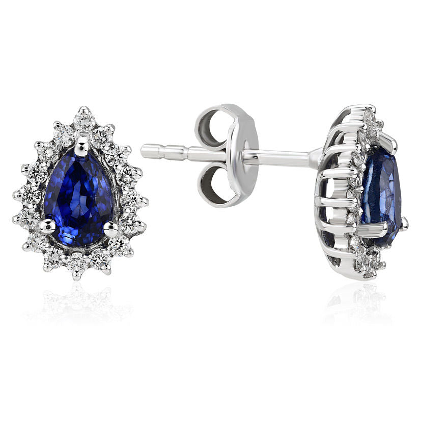 1.42 Carat Diamond Sapphire Earrings