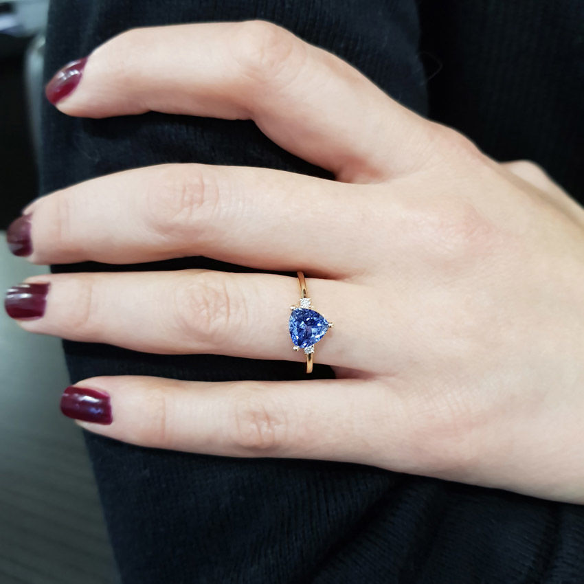 1.46 Carat Diamond Sapphire Ring