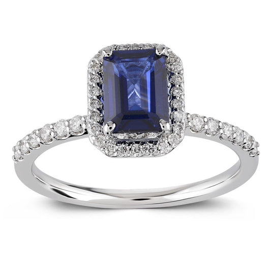 1.47 Carat Diamond Sapphire Ring