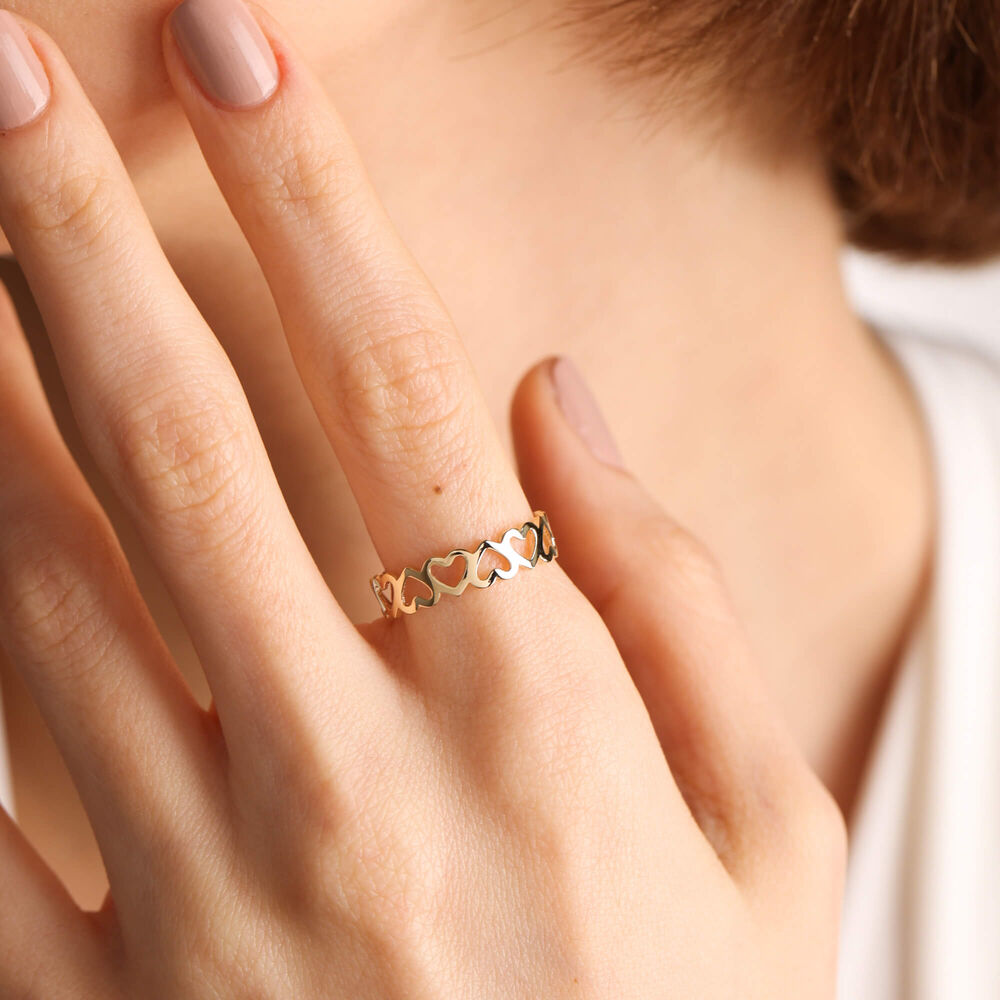 14K Solid Gold Heart Ring