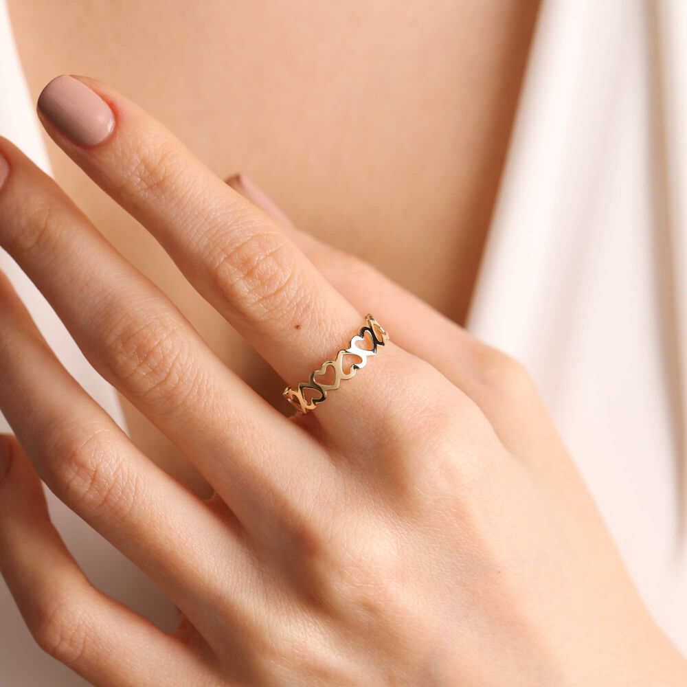 14K Solid Gold Heart Ring