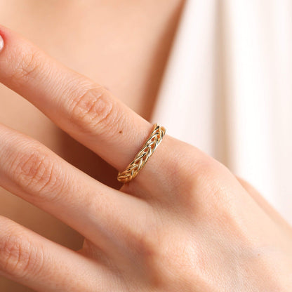 14K Solid Gold Braid Ring