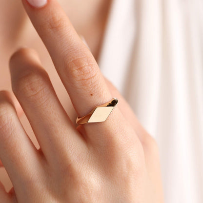 14K Solid Gold Knight Ring (Personalized)