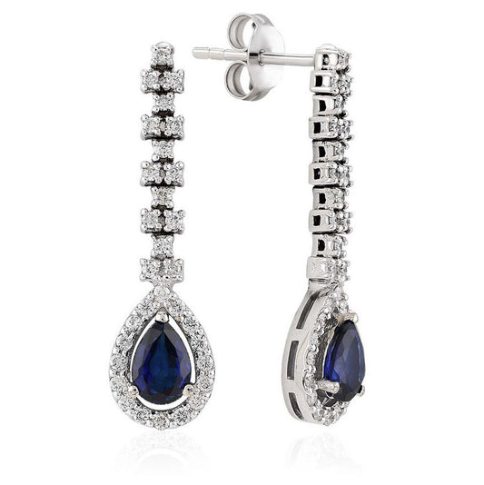 1.50 Carat Diamond Sapphire Earrings