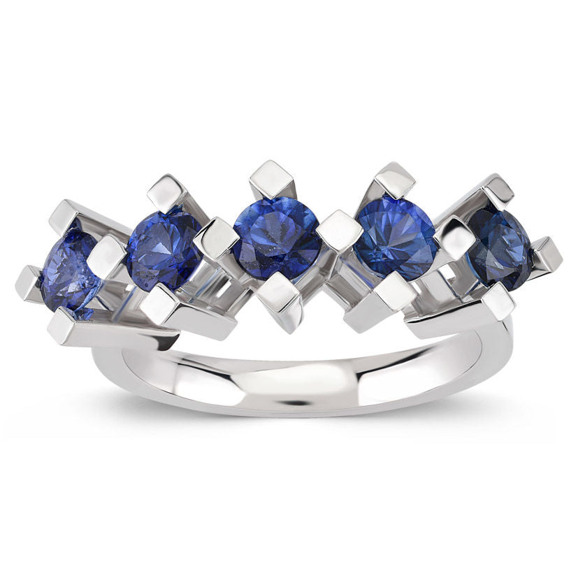 1.50 Carat Sapphire Five Stones Ring