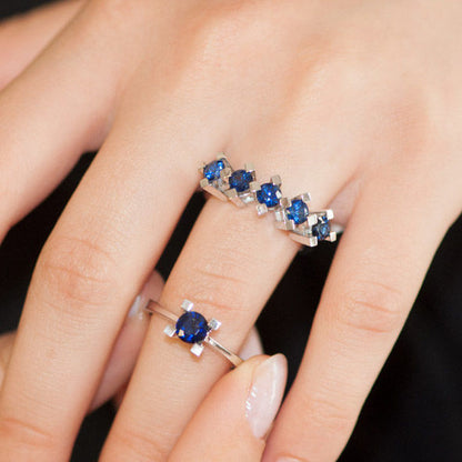 1.50 Carat Sapphire Five Stones Ring