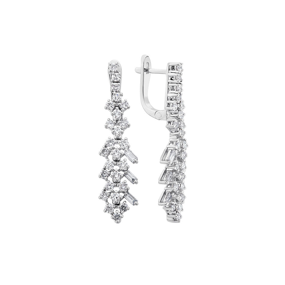 1.58 Carat Diamond Baguette Earrings