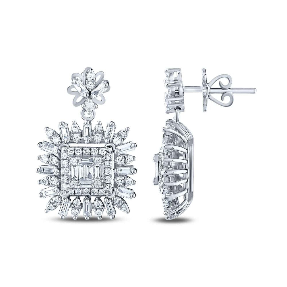 1.60 Carat Diamond Baguette Earrings