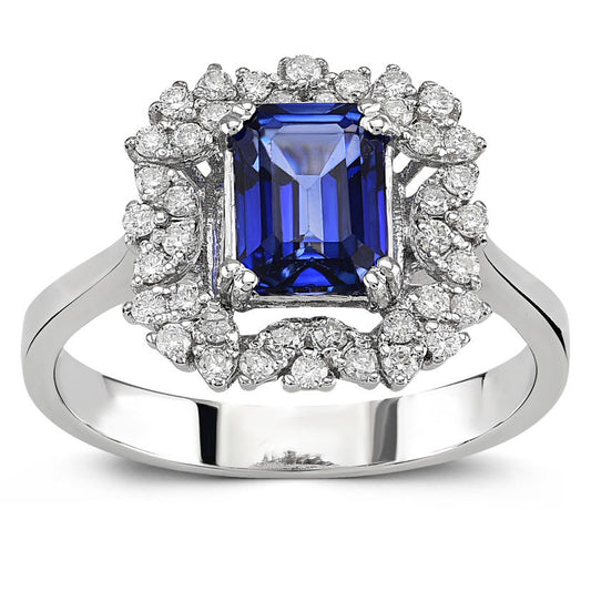 1.66 Carat Diamond Sapphire Ring