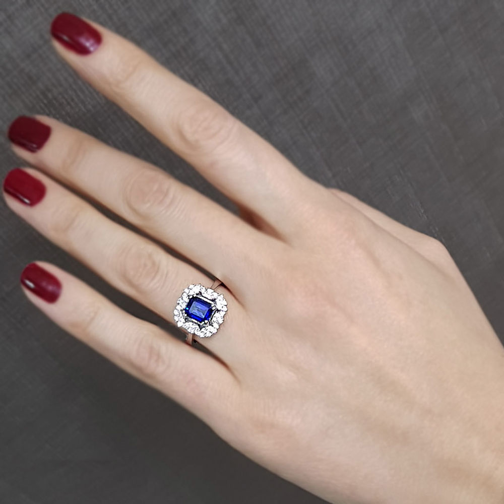 1.66 Carat Diamond Sapphire Ring