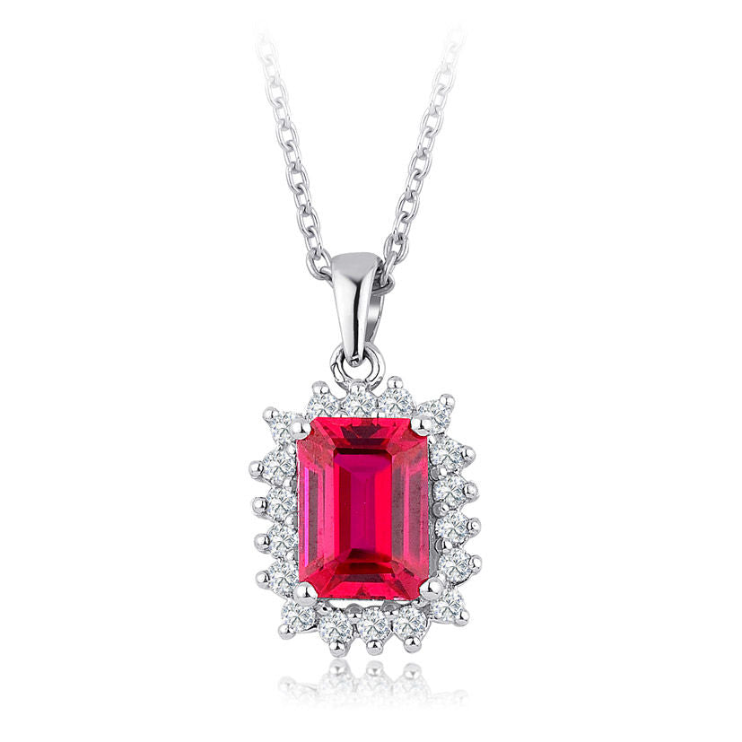 1.67 Carat Diamond Ruby Necklace