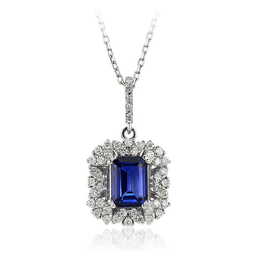 1.68 Carat Diamond Sapphire Necklace