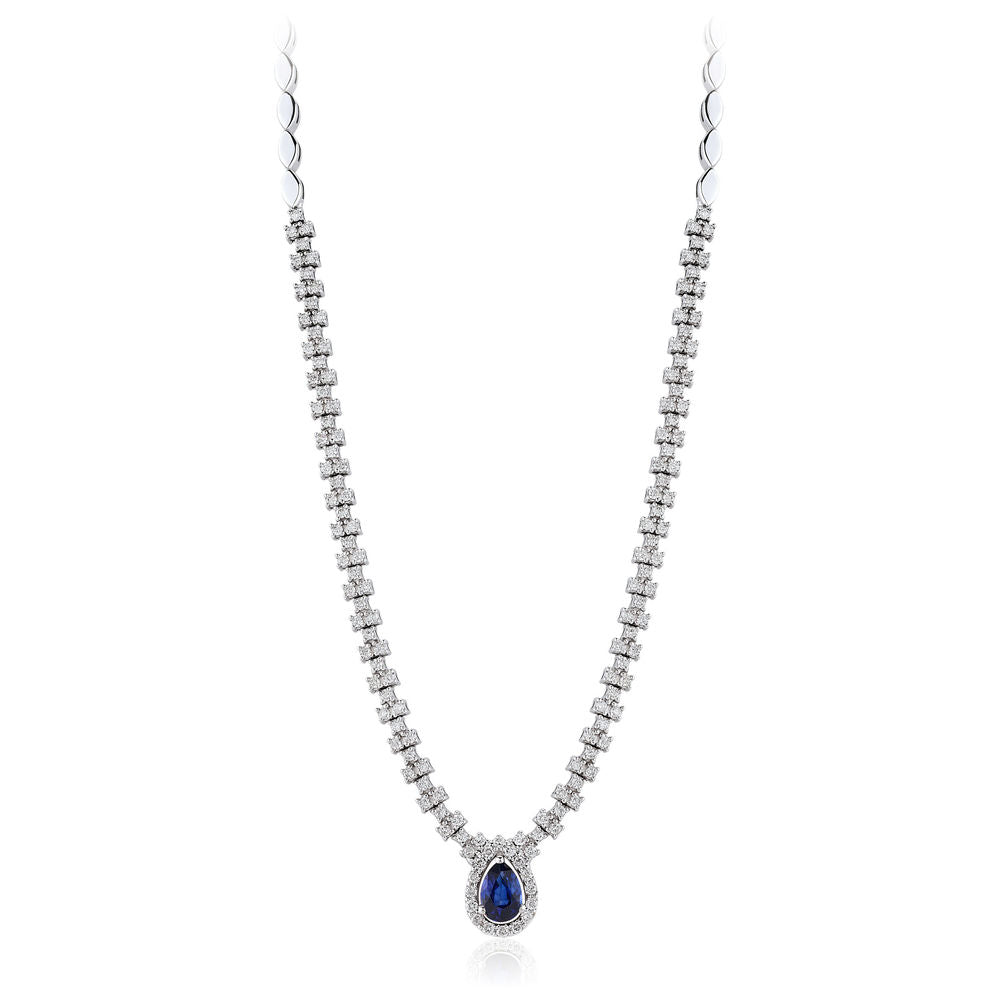 1.70 Carat Diamond Sapphire Necklace