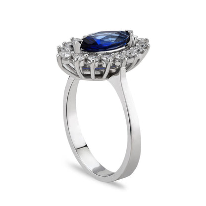 1.70 Carat Diamond Sapphire Ring