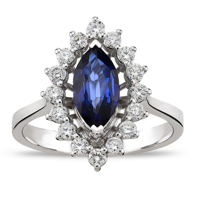 1.70 Carat Diamond Sapphire Ring