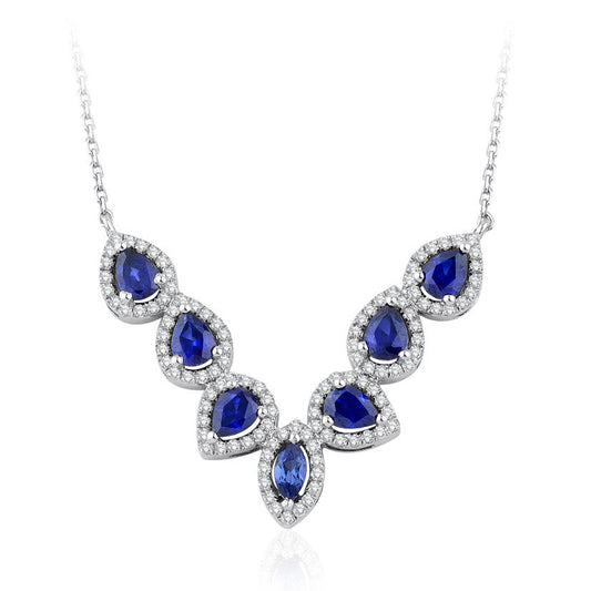 1.75 Carat Diamond Sapphire Necklace