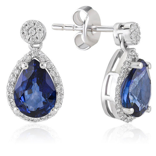 1.81 Carat Diamond Sapphire Earrings