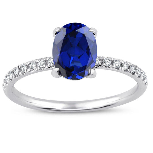 1.84 Carat Diamond Sapphire Ring