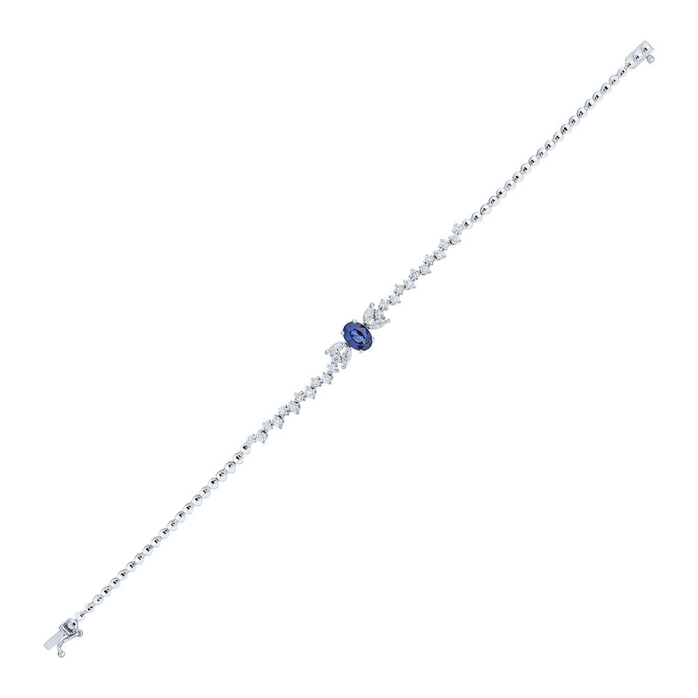 1.86 Carat Diamond Sapphire Bracelet