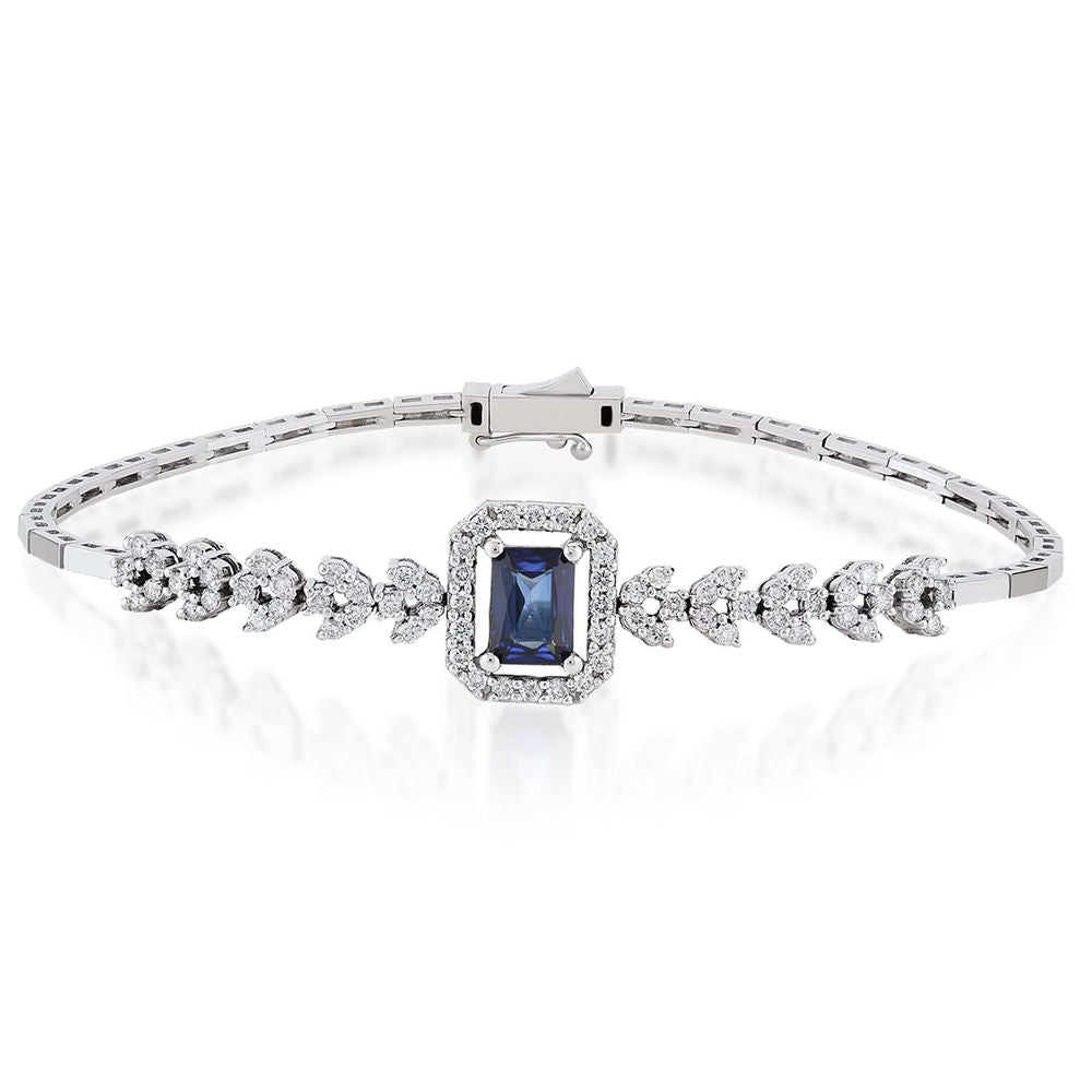 1.88 Carat Diamond Sapphire Bracelet