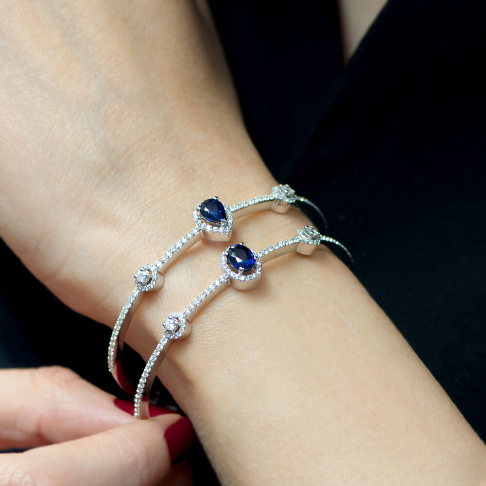 1.97 Carat Oval Sapphire DiamondBracelet