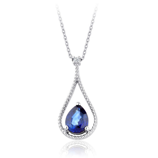 2.00 Carat Diamond Sapphire Necklace